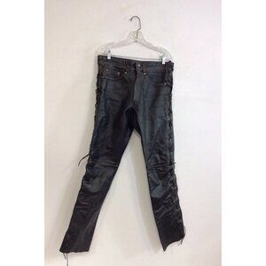 Himalaya Motor Bike Wear Black Leather Pants Mens Medium